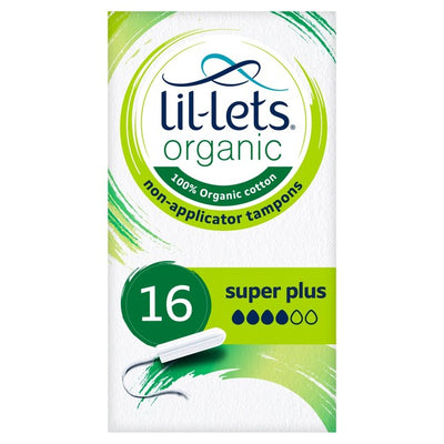 Lil-Lets Organic Non-Applicator Super Plus Tampons 16 pack