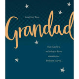 Carlton Just For You Grandad Happy Birthday Gold Lettering with Stars Design Greeting Card