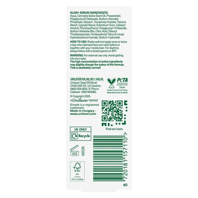 Simple Vitamin C Serum 30ml (British brand)