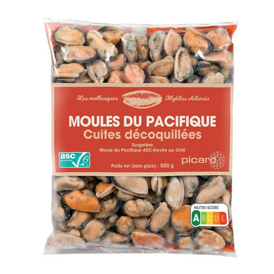 Picard Shelled Pacific Mussels Cooked Frozen Seafood 500g