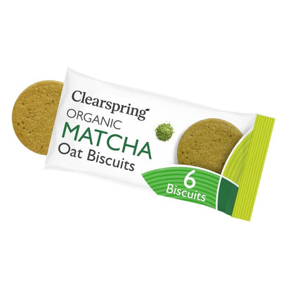 Clearspring Organic Oat Biscuits Matcha Sweet Biscuits 40g