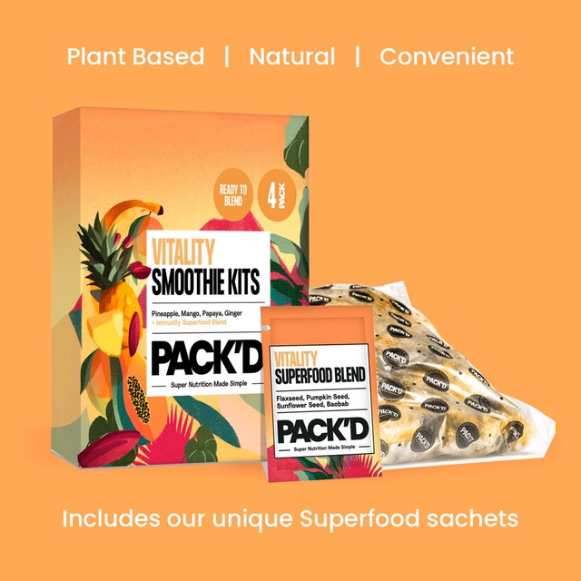 Pack'd Vitality Smoothie Kit 480g, imported from the UK