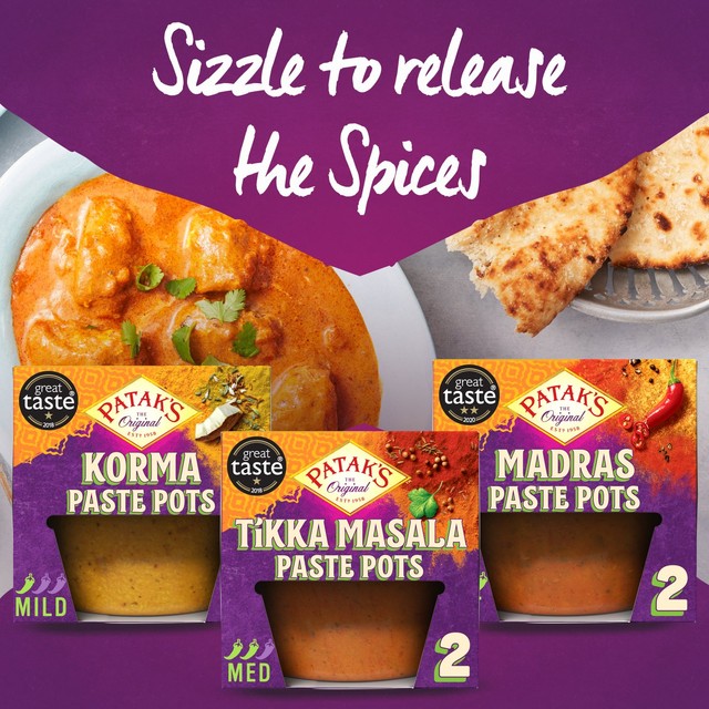 Patak's Madras curry paste 2 x 70g, imported from the UK