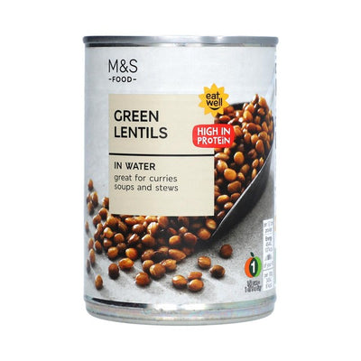 M&S Green Lentils in Water Ready-to-Eat Canned 400g