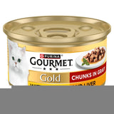 Gourmet Gold Chunks in Gravy Chicken & Liver Wet Cat Food 85g