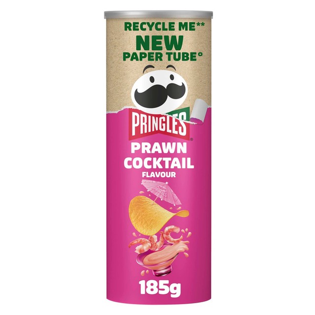 Pringles Prawn Cocktail flavour crisps 185g, imported from the UK