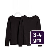 M&S Heatgen Thermal Tops Black 2pk for Ages 3-4 Years