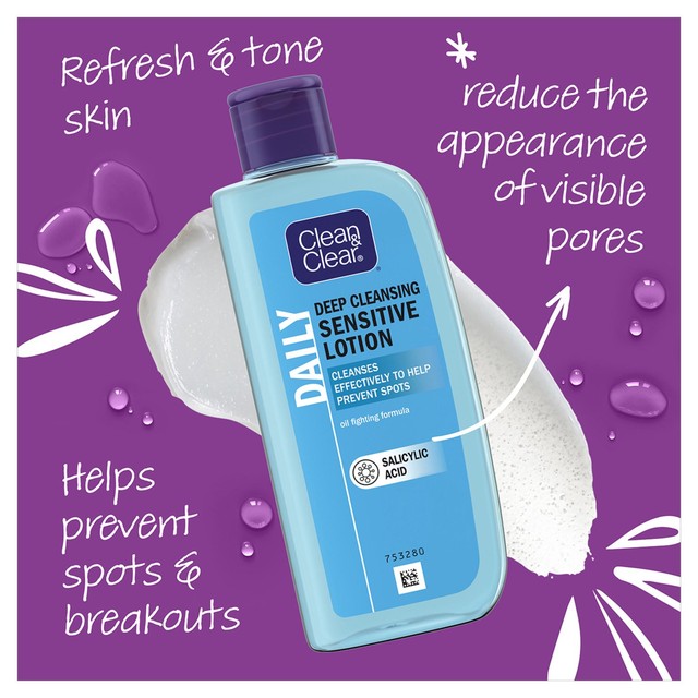 Clean & Clear sensitive skin deep cleansing lotion 200ml - British product