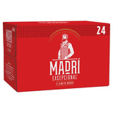Madri Excepcional lager beer 24 x 330ml bottles, imported from the UK