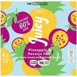 M&S Juicy Pineapple & Passion Fruit Sparkling Spring Water Multipack 4 x 330ml