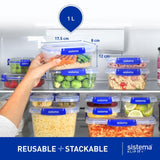 Sistema Klip It Plus food storage containers 3x1L, UK version