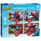 Ravensburger Marvel Spider-Man 4-in-Box Jigsaw Puzzles Set (12, 16, 20, 24-Piece)