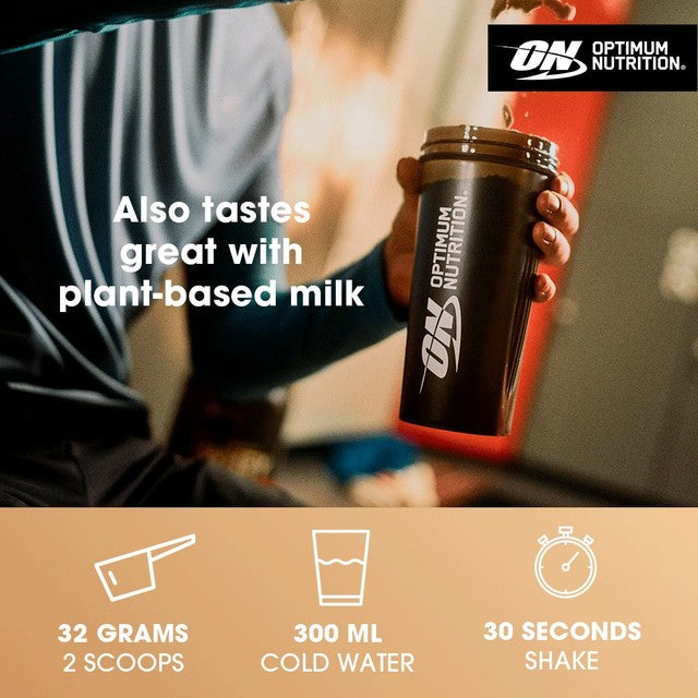 Optimum Nutrition plant protein powder vanilla flavour 684g, imported from the UK