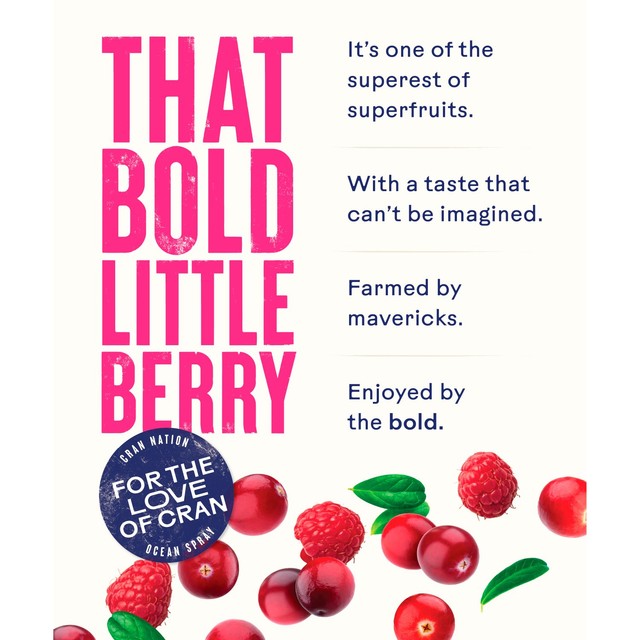Ocean Spray cranberry raspberry juice drink 1L, imported from the UK