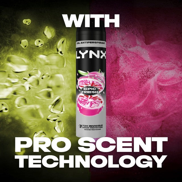 Lynx Epic Fresh Deodorant Grapefruit Pineapple 250ml, imported from the UK