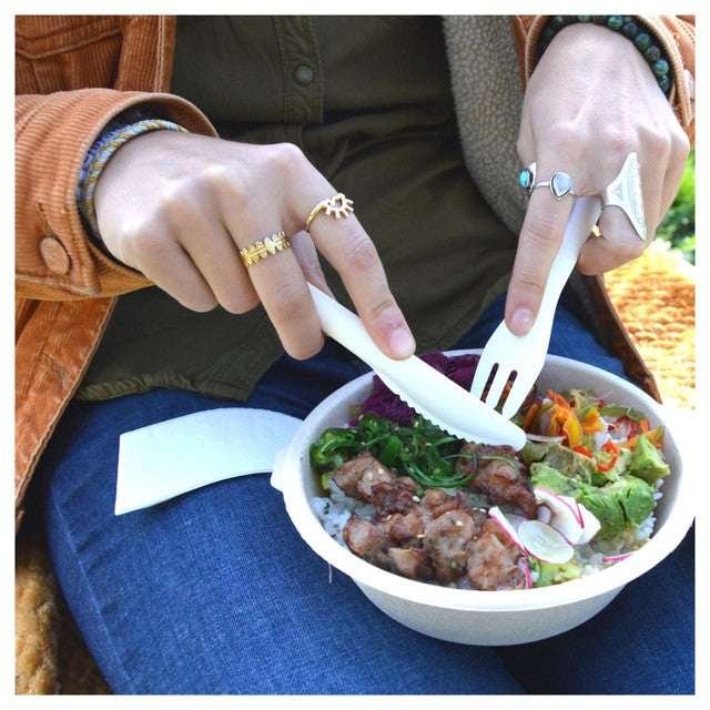 BioPak white paper forks 10 per pack - British product