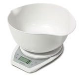 Salter Digital Kitchen Scales with Dual Pour Mixing Bowl White Kitchen Scales