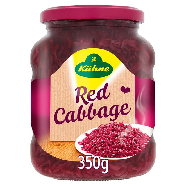 Kuhne Red Cabbage Pickled Jar 350g glass jar, UK version