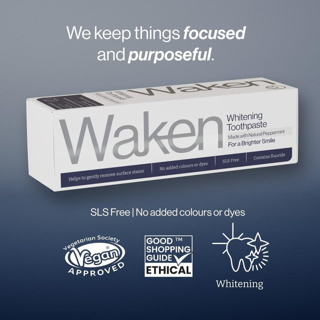 Waken Whitening Toothpaste PepperMint 75ml (British brand)