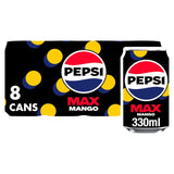 Pepsi Max Mango Cola Flavoured Soft Drink 8 x 330ml