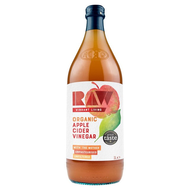 RAW Health apple cider vinegar with mother 1L, imported from the UK