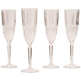 M&S Adeline Crystal Champagne Flutes Set 4, imported from the UK