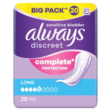 Always Discreet Incontinence Pads Long 20 Pack
