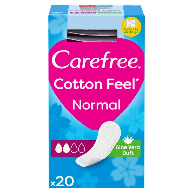 Carefree breathable pantyliners with aloe single wrapped - British product