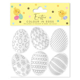 EUROWRAP Colour in Easter Eggs Set 6 per pack - British product