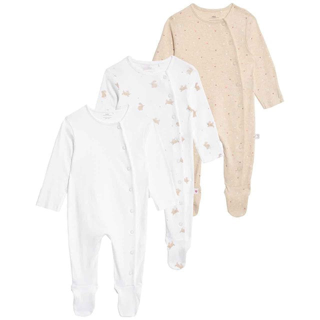 M&S pure cotton bunny sleepsuits light pink 12-18 months, imported from the UK