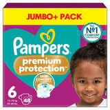 Pampers Premium Protection nappies size 6 13kg+, imported from the UK