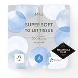 M&S Soft Toilet Tissue 4 Rolls