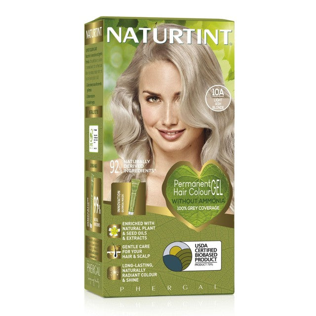 Naturtint hair colour gel 10A Light Ash Blonde 60ml, imported from the UK