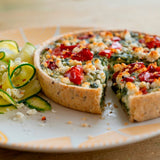 Higgidy Spinach, Red Pepper & Greek Feta Quiche 400g, UK version