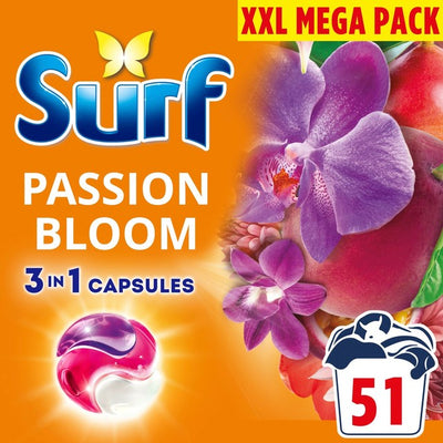 Surf Passion Bloom 3-in-1 Laundry Detergent Capsules 51 Washes