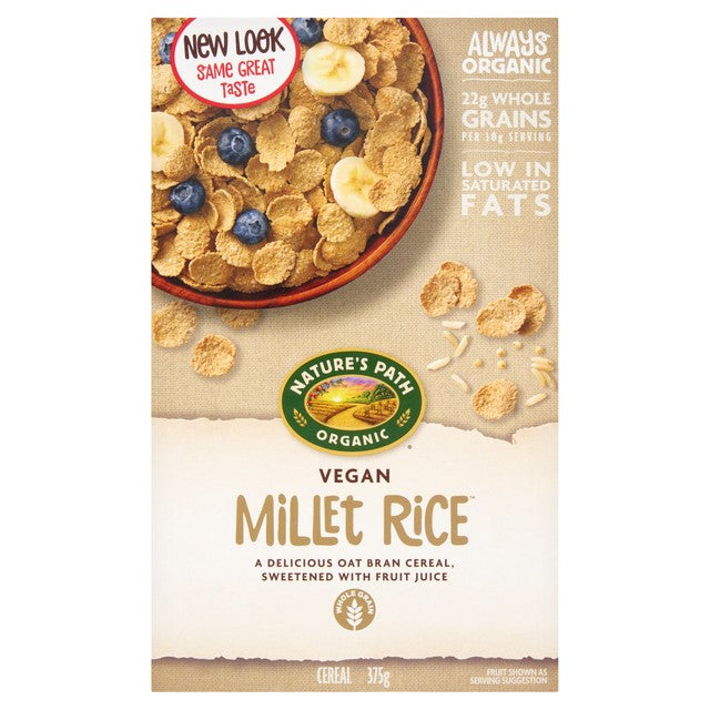 Nature's Path wheat free organic millet rice oat bran cereal 375g, imported from the UK