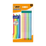 BIC Evolution Stripes with Eraser Graphite Pencils Pack of 8