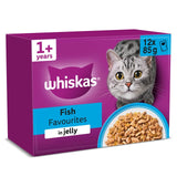 Whiskas 1+ Adult Fish Favourites in Jelly Wet Cat Food Pouches 12 x 85g