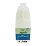 M&S Organic Whole Milk 4 Pints - 2.272L - British Milk
