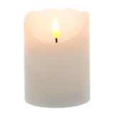 Festive LED White & Cream Candle 10cm, UK version