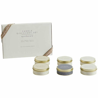 Apothecary Scented Candle Discovery Set with Six Blends in Lidded Tins