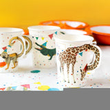 Talking Tables safari animal paper cups 8 pack (British brand)