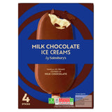 Sainsburys Milk Chocolate Ice Creams 4 X 110ml
