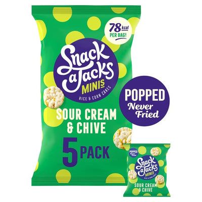 Snack a Jacks Sour Cream & Chive Popped Rice & Corn Cakes 19g (Pack of 5)