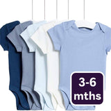 M&S baby bodysuits blue 3-6 months, imported from the UK