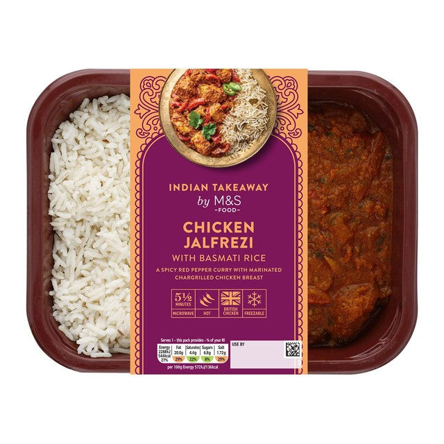 M&S Chicken Jalfrezi and rice ready meal 400g, imported from the UK