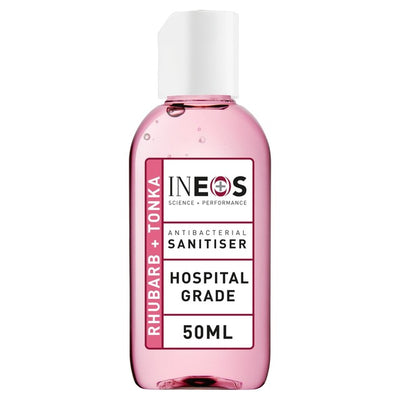 INEOS Anti Viral and Anti Bacterial Hand Sanitiser Gel Rhubarb and Tonka 50ml