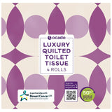 Ocado luxury quilted toilet tissue 4 rolls, imported from the UK