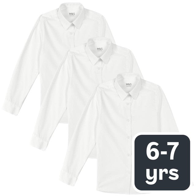 M&S girls blouses white size 6-7 years, imported from the UK