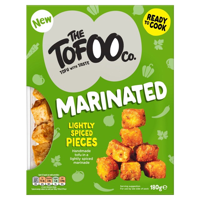 The Tofoo Co marinated lightly spiced tofu pieces 180g (British brand)